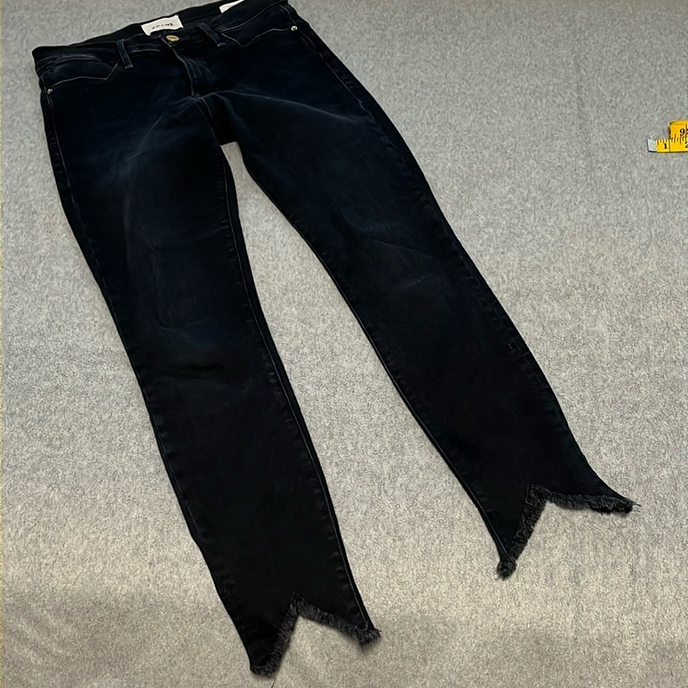 Frame Le High Skinny Jeans Womens Size 27 Black Preppy High Rise